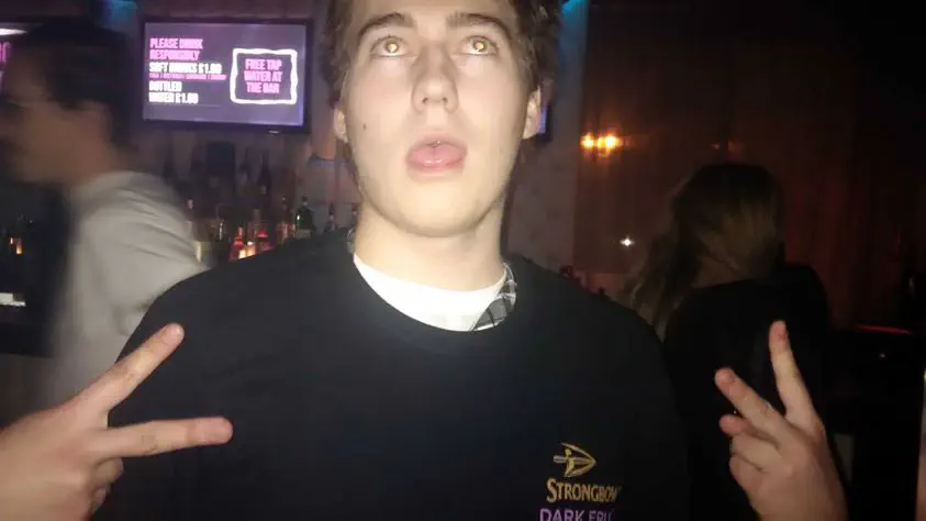 Me pulling a face in a nightclub