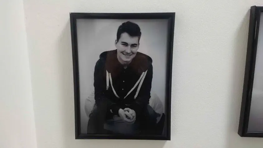 A black and white photo of me