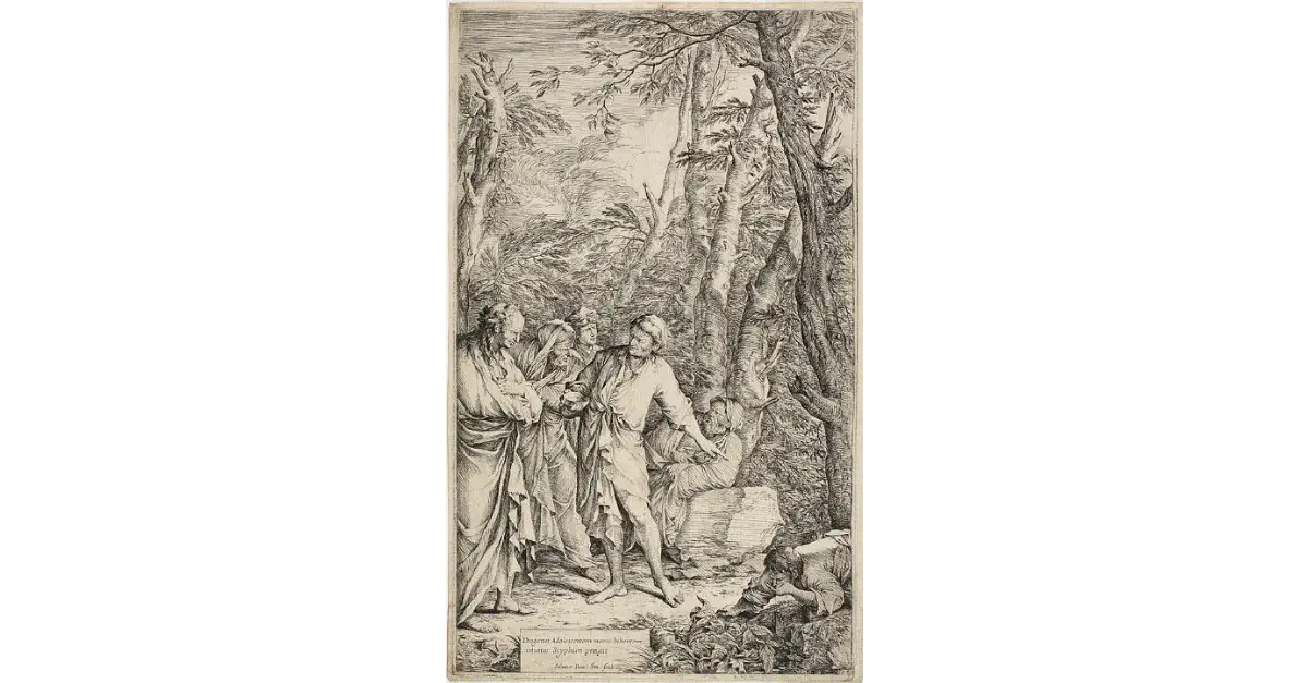 Diogenes Casting Away His Bowl