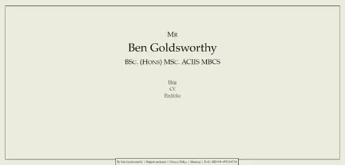 A screenshot of my new static site