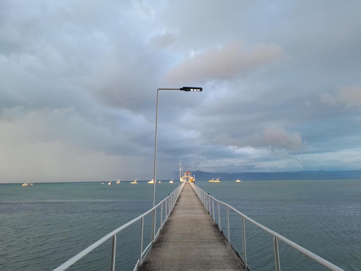 A pier extending out into a body of water