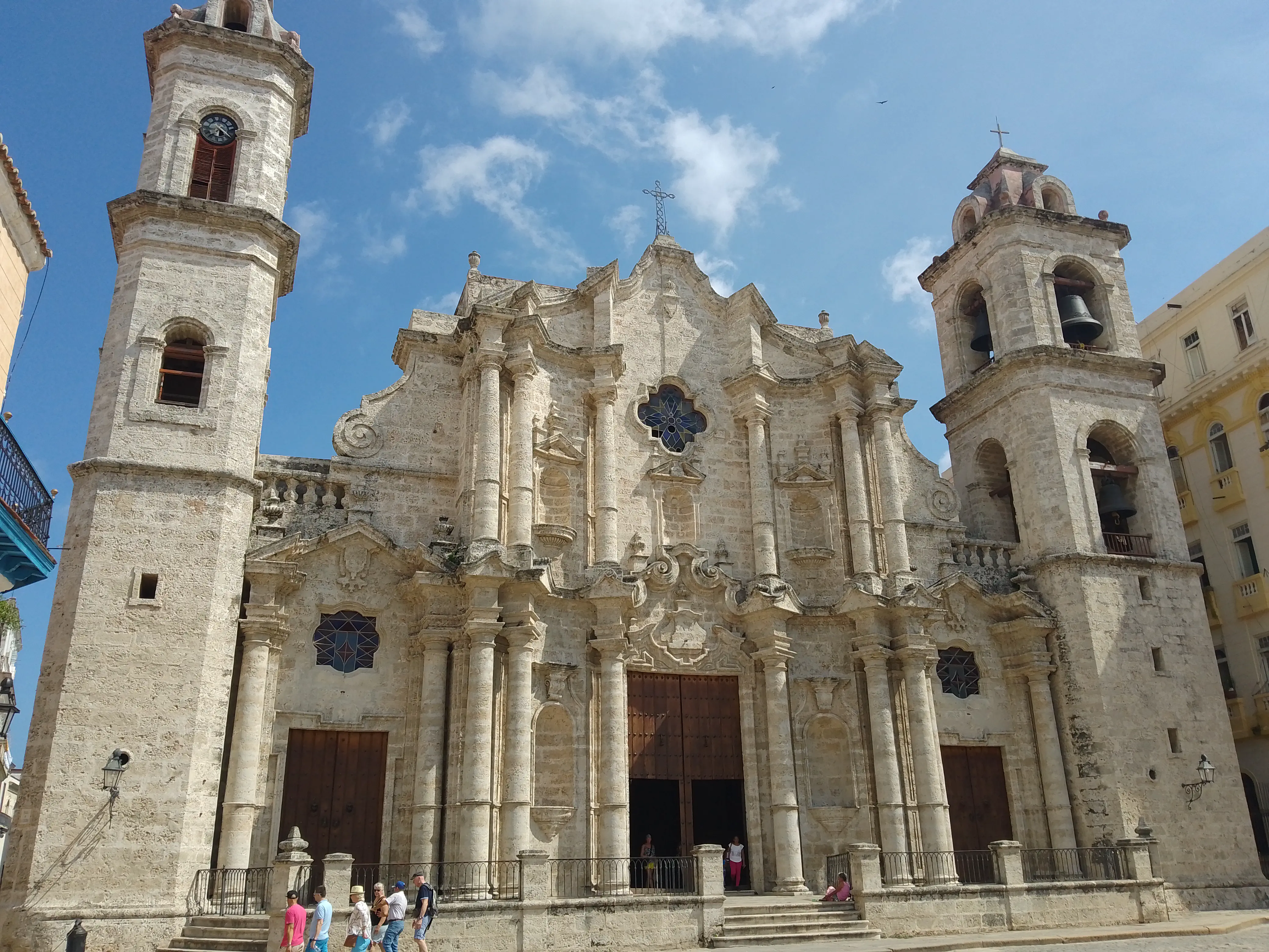 The intricate façade of the Havana Cathedral
