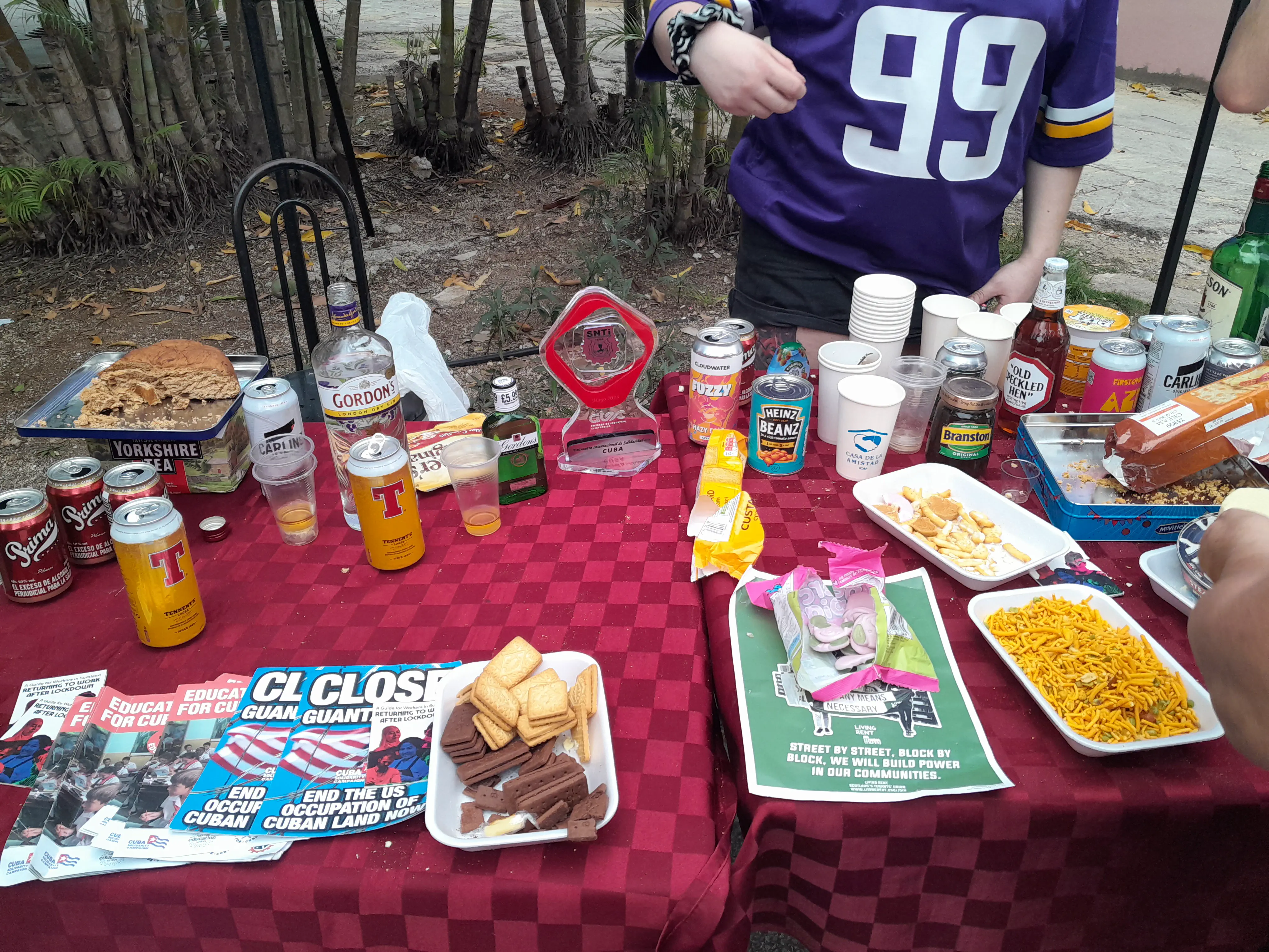 A table covered in UK foodstuffs