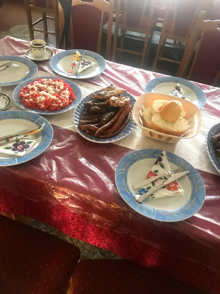 An assortment of dishes laid out on a dining table
