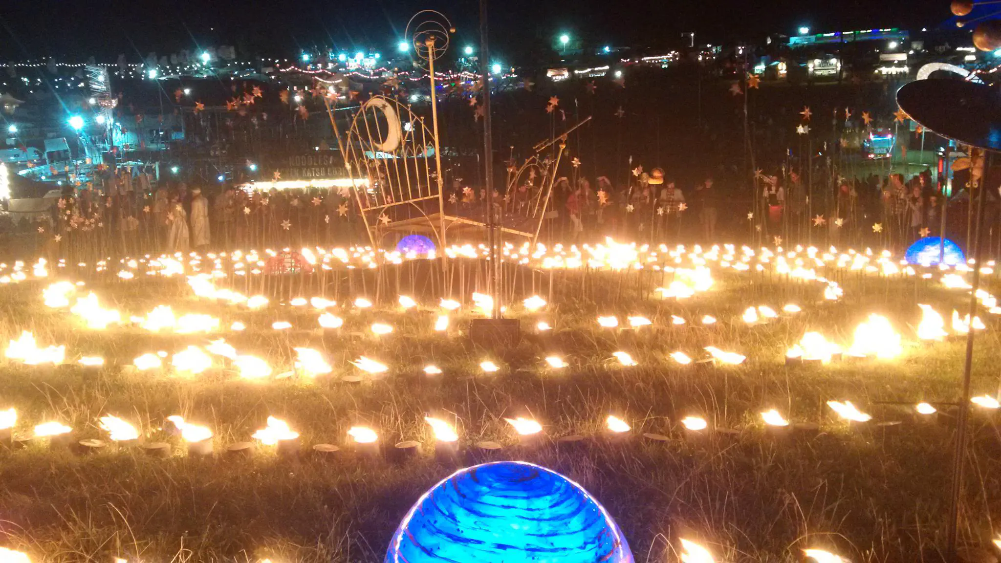 A candle installation