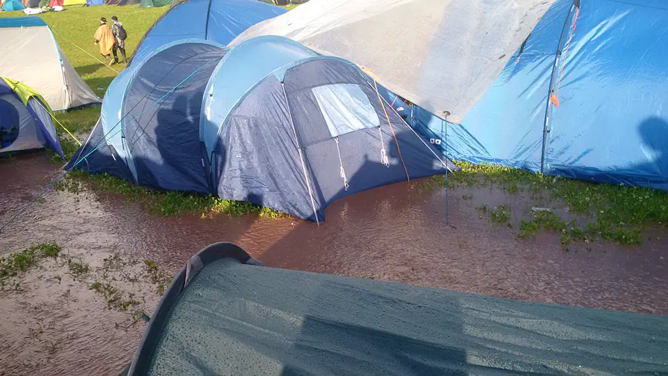 Flooded tents