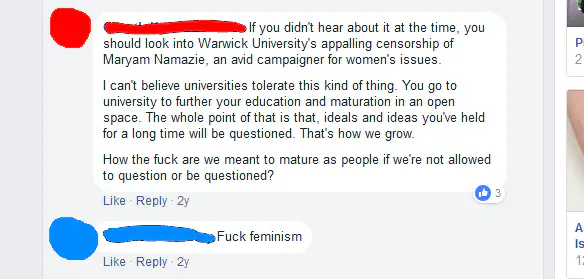 Comments on my Facebook article share