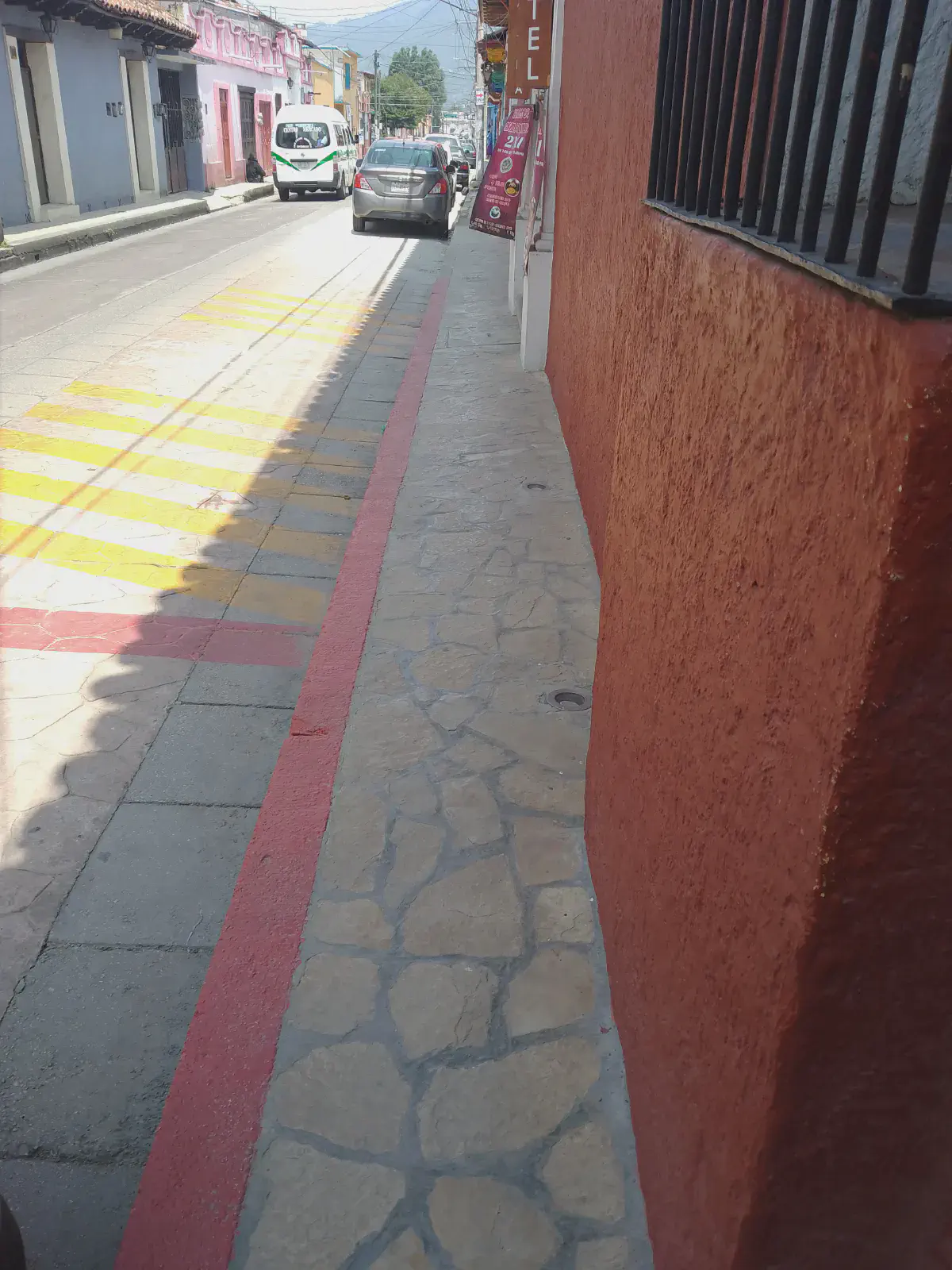Narrow pavement in a colonial city