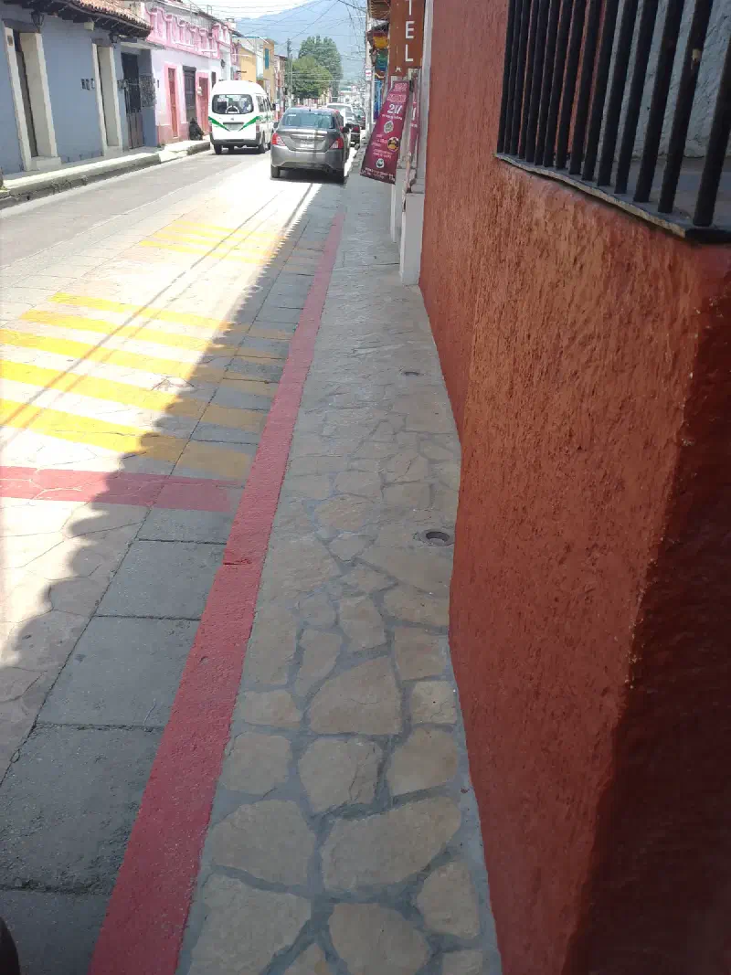 Narrow pavement in a colonial city