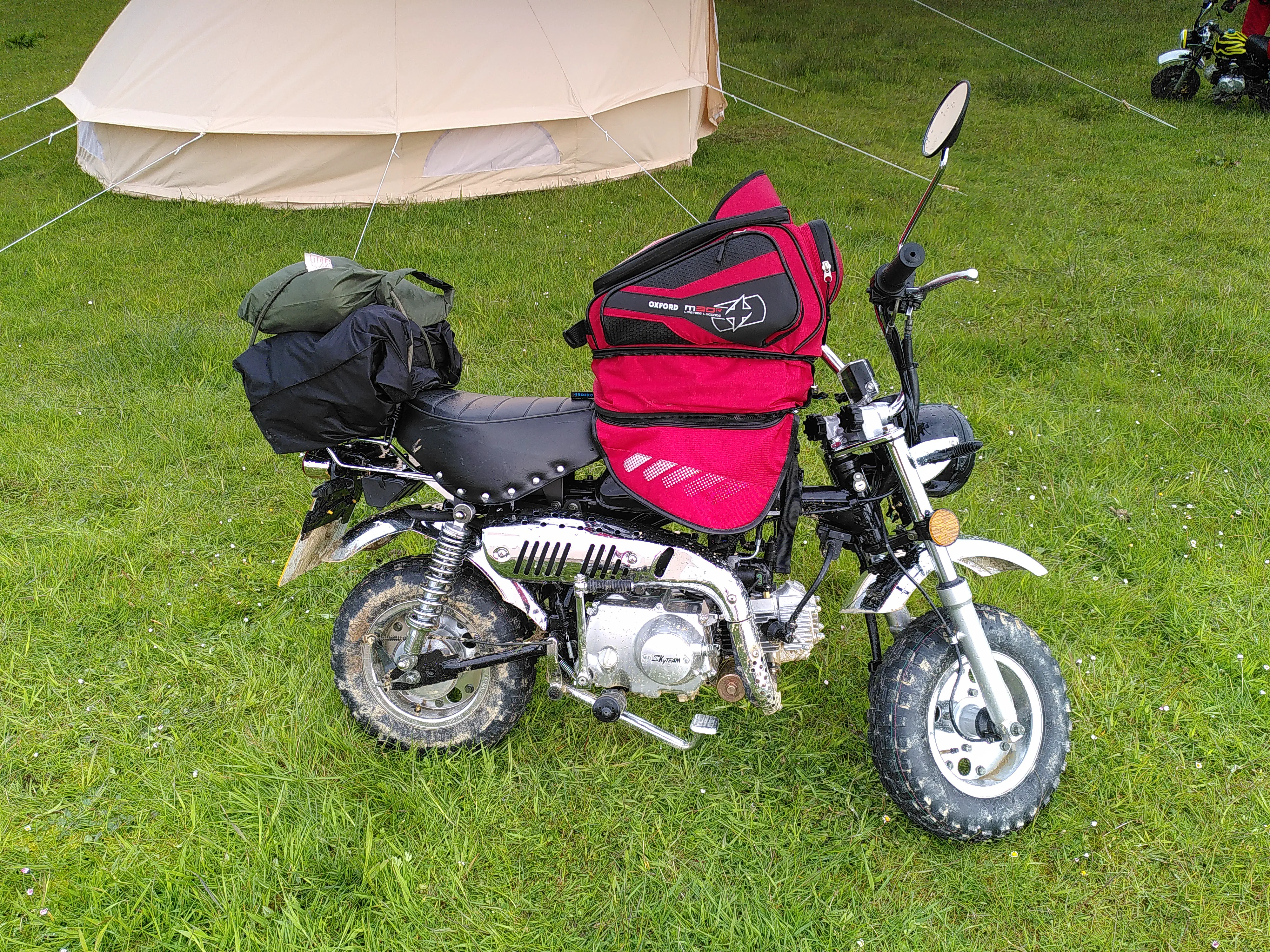 My monkey bike, fully-laden