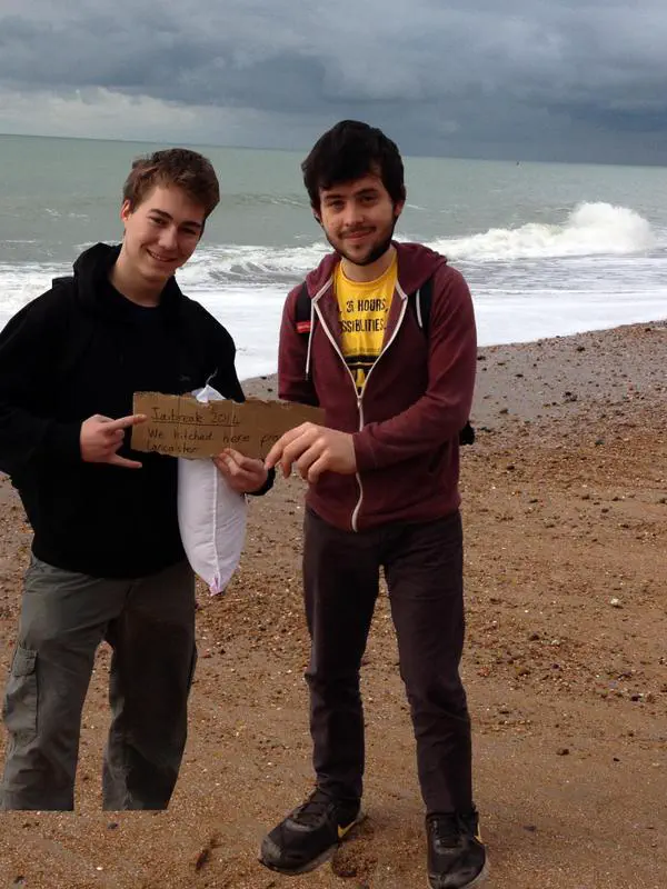 Me and the Bear standing on the beach