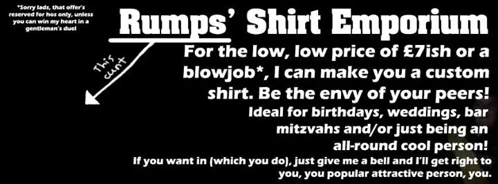 Rumps' Shirt Emporium advert