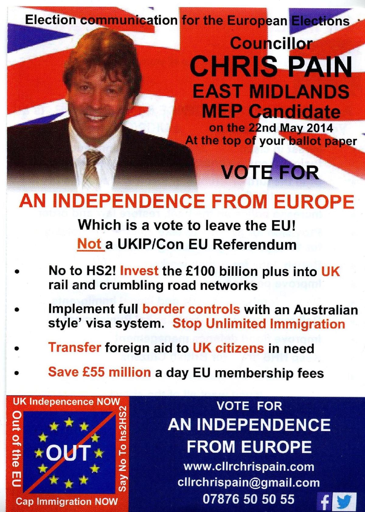 An Independence from Europe leaflet