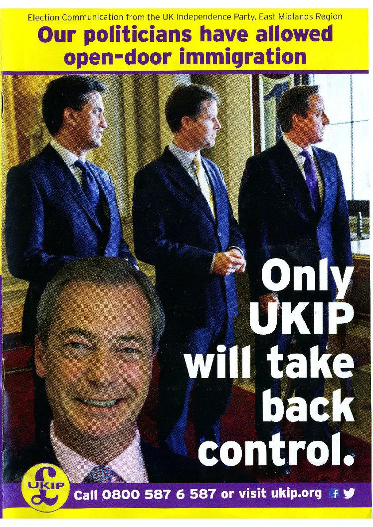 United Kingdom Independence Party (UKIP) leaflet