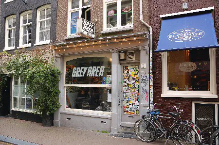 The front of the Grey Area coffeeshop
