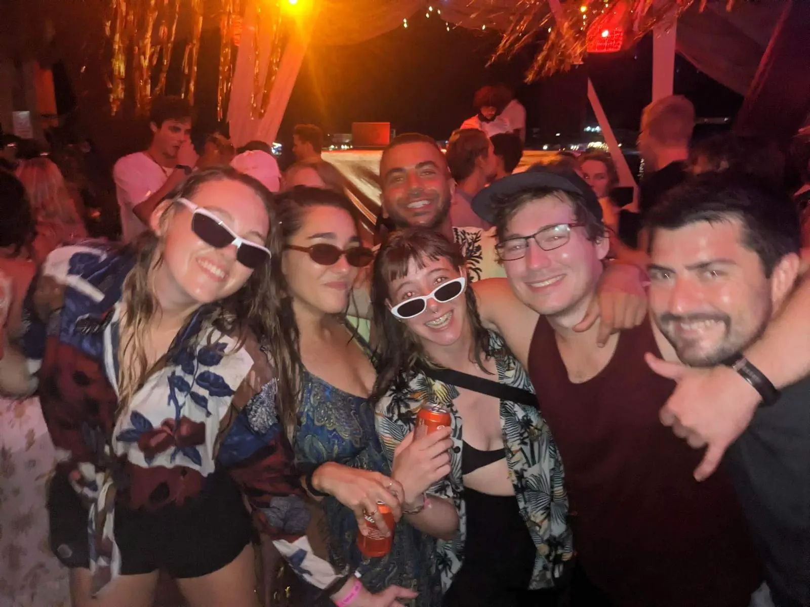 The author partying with others