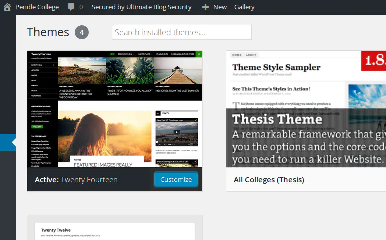 Changing the WordPress Theme to Twenty Fourteen