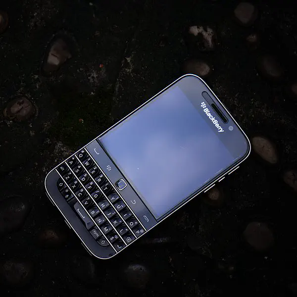 A BlackBerry Q20 smartphone