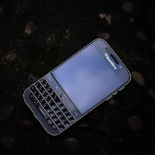 A BlackBerry Q20 smartphone