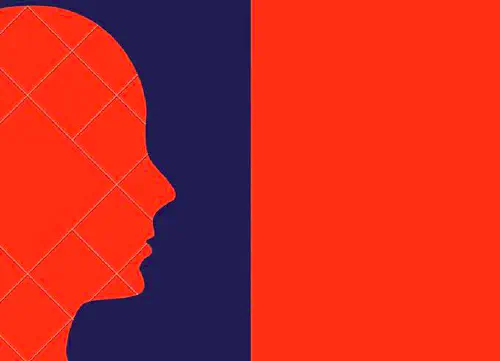 A silhouette of a face