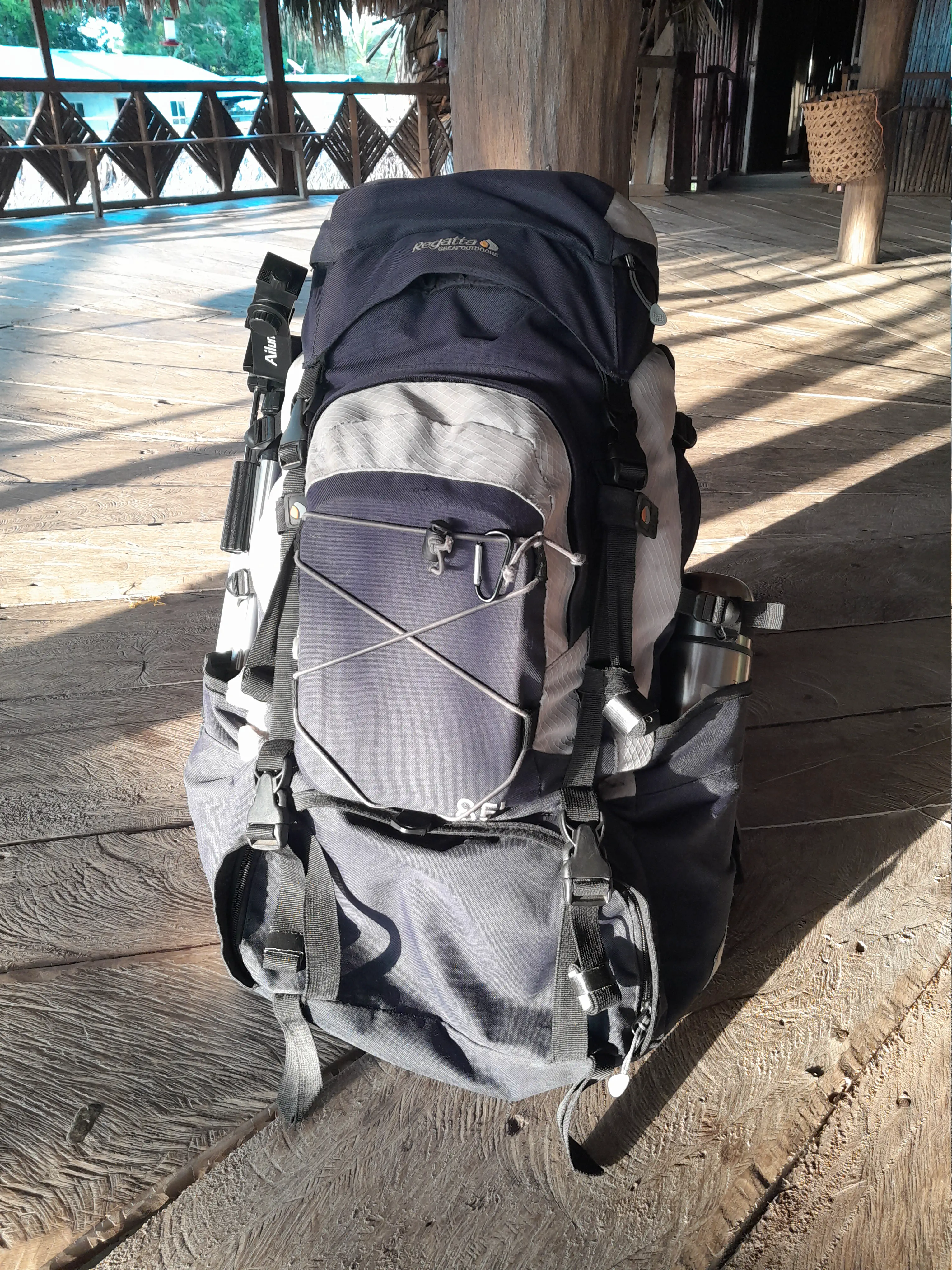 A neatly-packed rucksack
