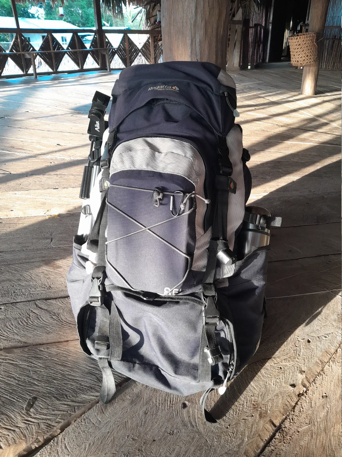 A neatly-packed rucksack