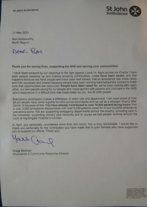 Letter of commendation