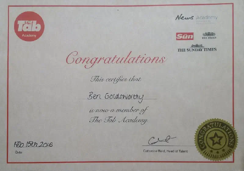 Certificate