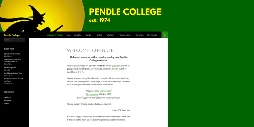 Pendle College Web site screenshot
