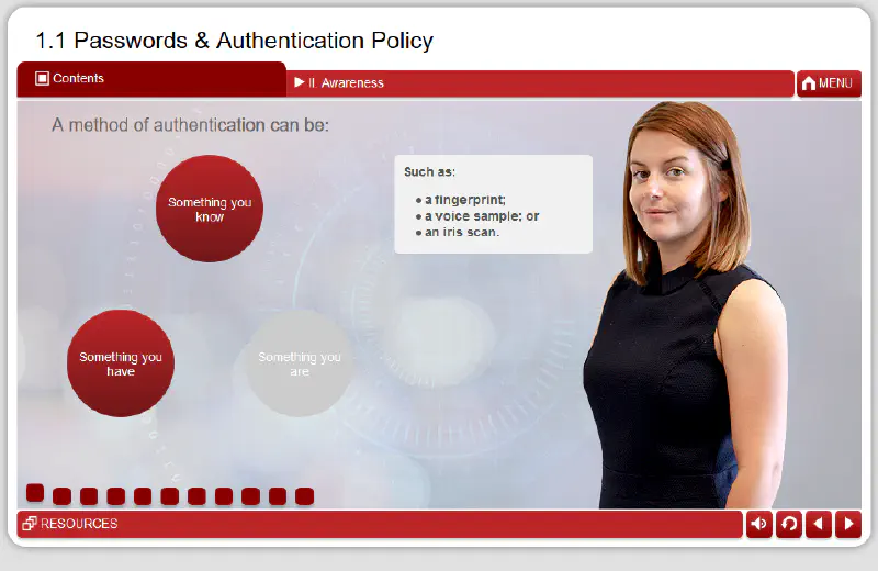 Screenshot of Mitigate e-learning