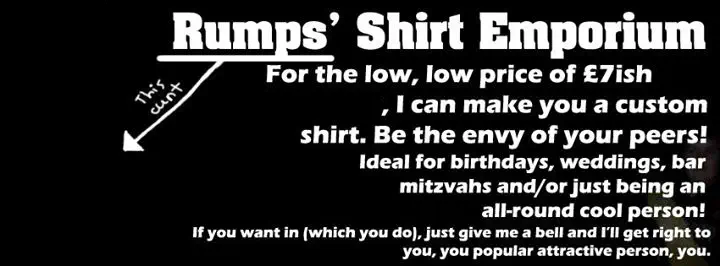 Rumps' Shirt Emporium advert