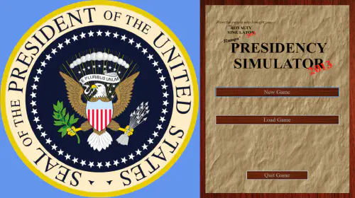 Presidency Simulator 2013 main menu