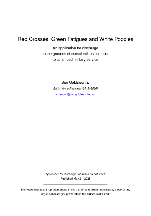 Application for discharge cover page