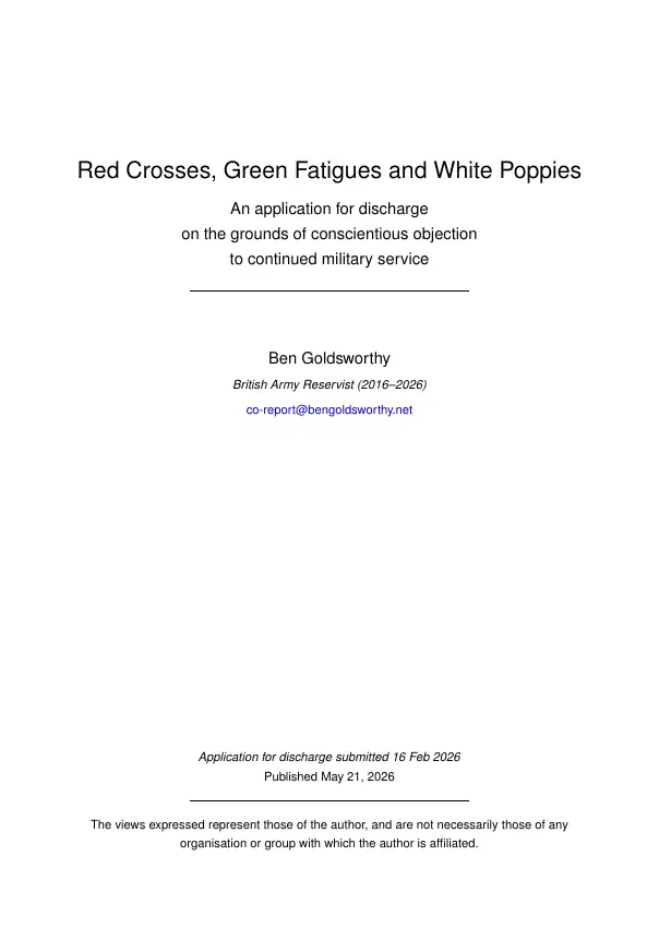 Application for discharge cover page