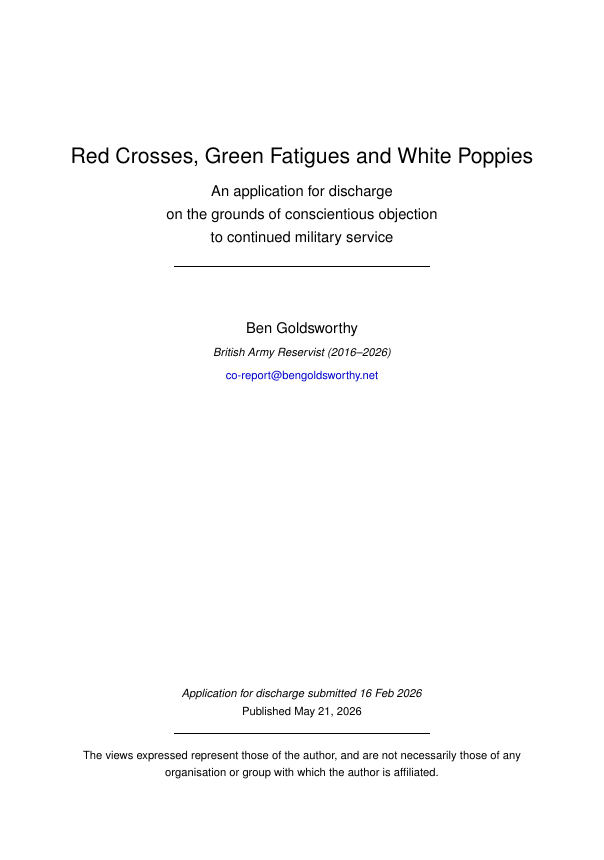 Application for discharge cover page