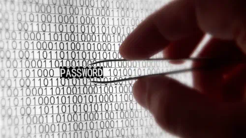 Person picking the word 'password' out of some text using tweezers