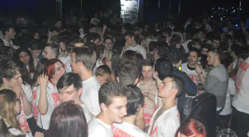 Students partying in a nightclub