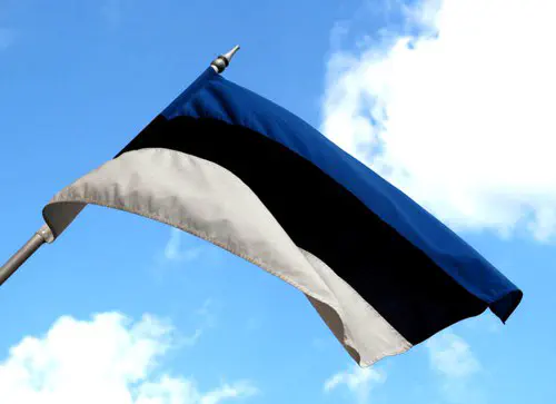 Estonian flag flying