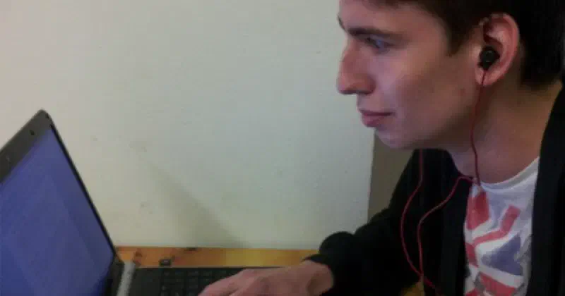 Man using laptop
