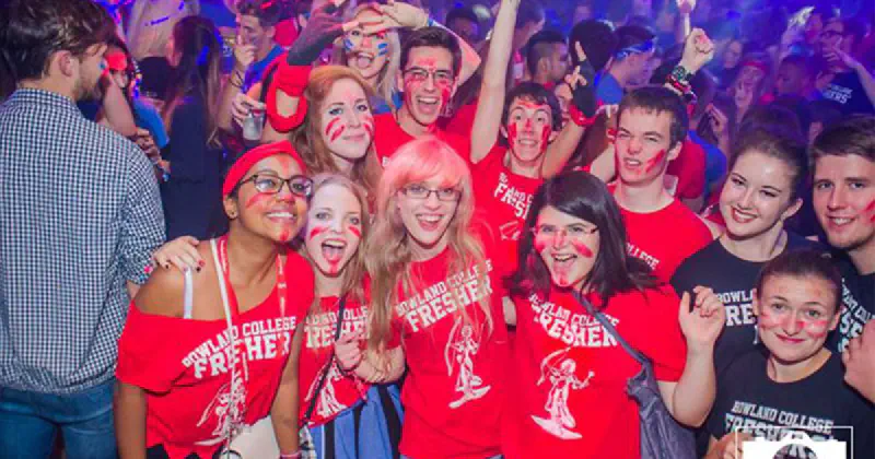 Students partying in Freshers' Week