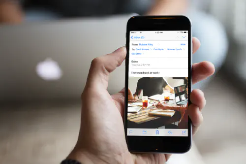 Email on a mobile phone