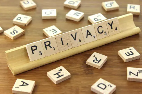 Scrabble tiles spelling out the word 'privacy'