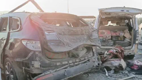 Destroyed cars