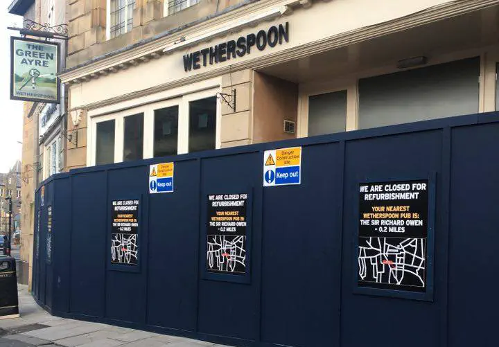 A building surrounded with cladding
