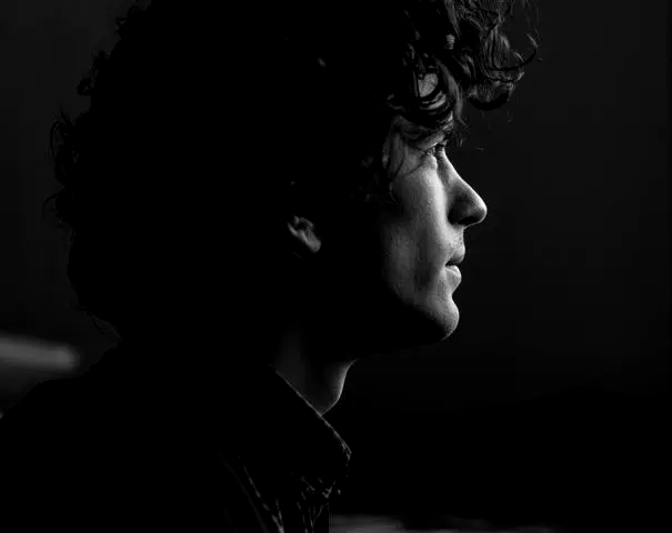 Man in black and white